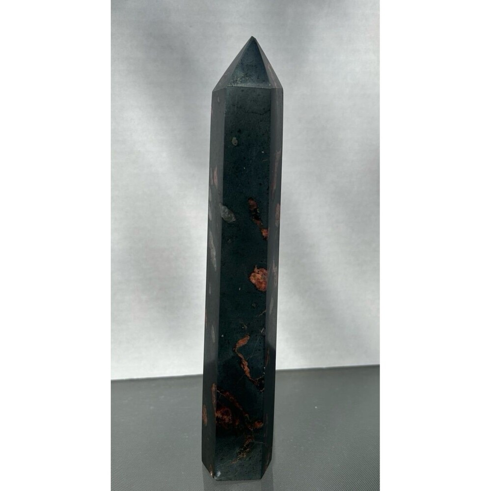 Large Plum Blossom Jasper Crystal Tower 9” Tall